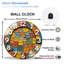 Horloge murale décorative avec carte, horloge murale moderne en verre 12 po