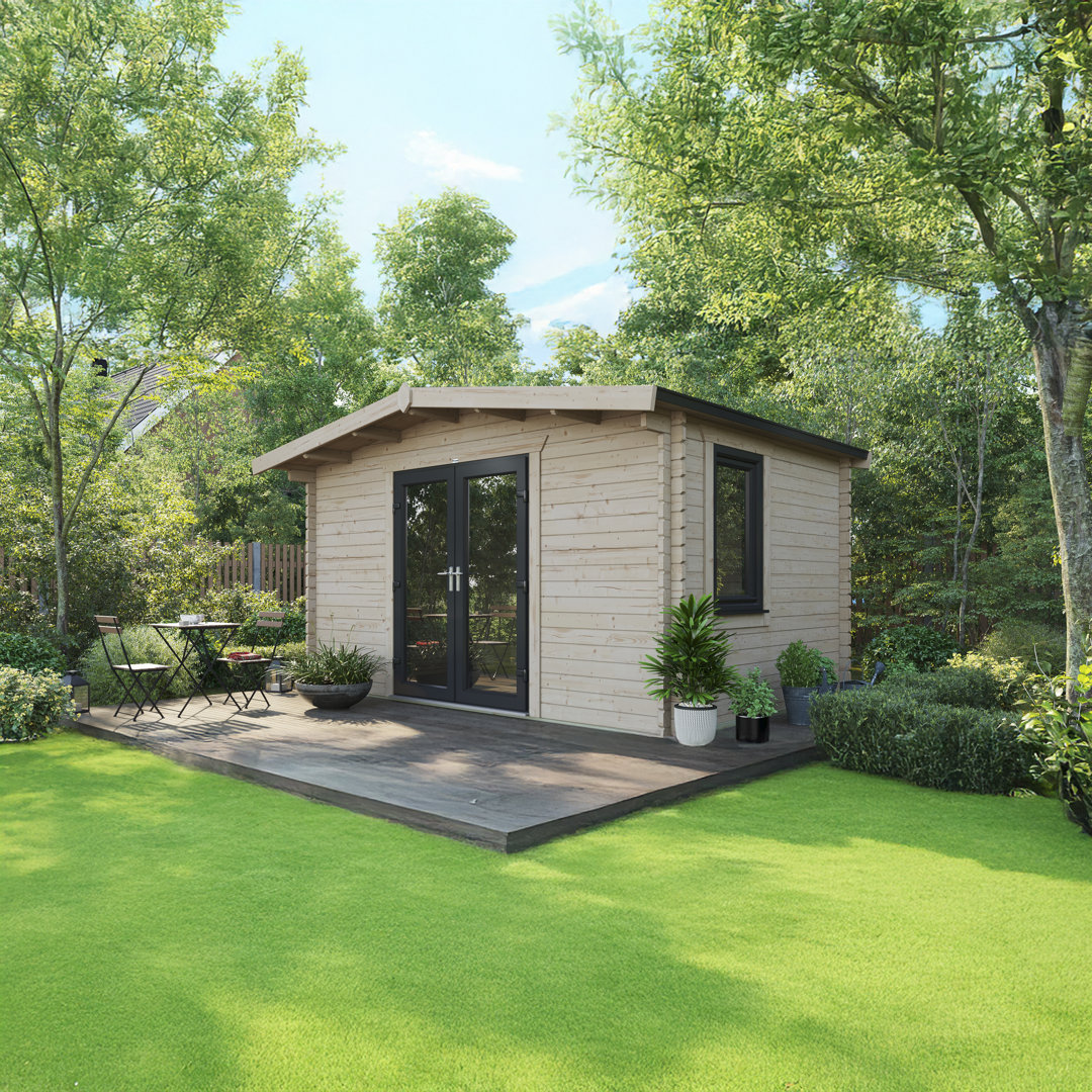 Powersheds 10 x 14ft Chalet Log Cabin, Doors Central - 44mm