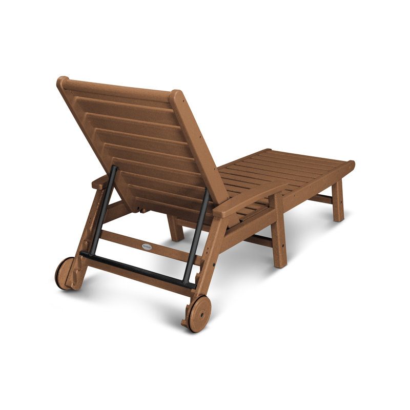 Signature Chaise with Wheels, Teak