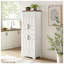 Armoire d'appoint 66 po en noyer avec verre trempé