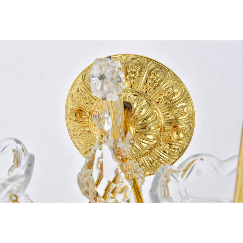 Stockard Wall Sconces, Royal Cut, Crystal Clear, Gold