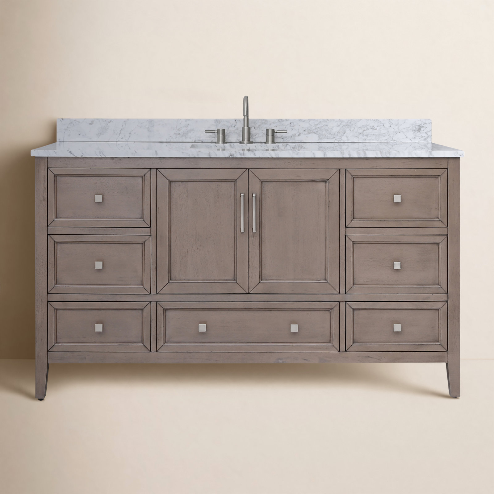 Murrieta 61'' Single Bathroom Vanity, Gray Oak