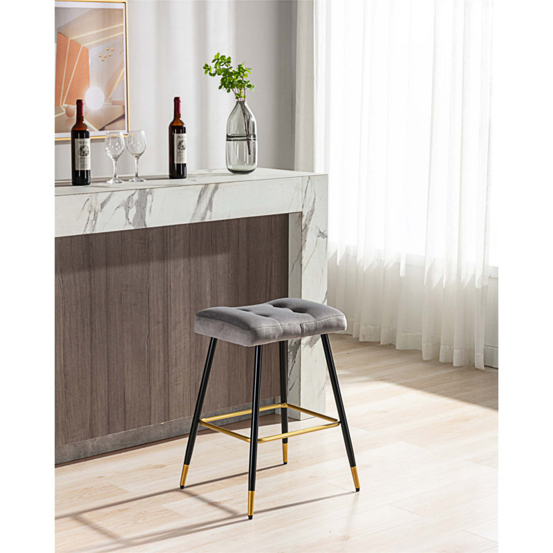 Tabouret de comptoir 26,38 po Manucher, gris