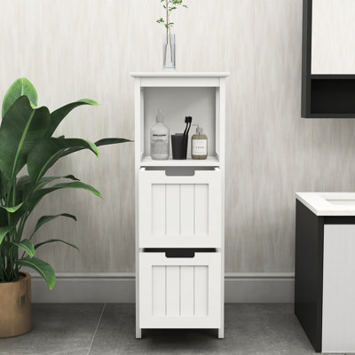 Bathroom Storage Cabinet White - 2 Drawers & 1 Shelf For A Neat Freestanding With And Supplies