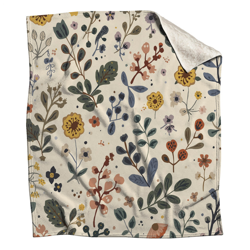 Couvertures Botanical Floral Illustration, L 50 po x H 60 po