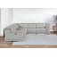 Canapé modulaire inclinable en U cinq pièces en cuir italien gris clair avec console-138649579