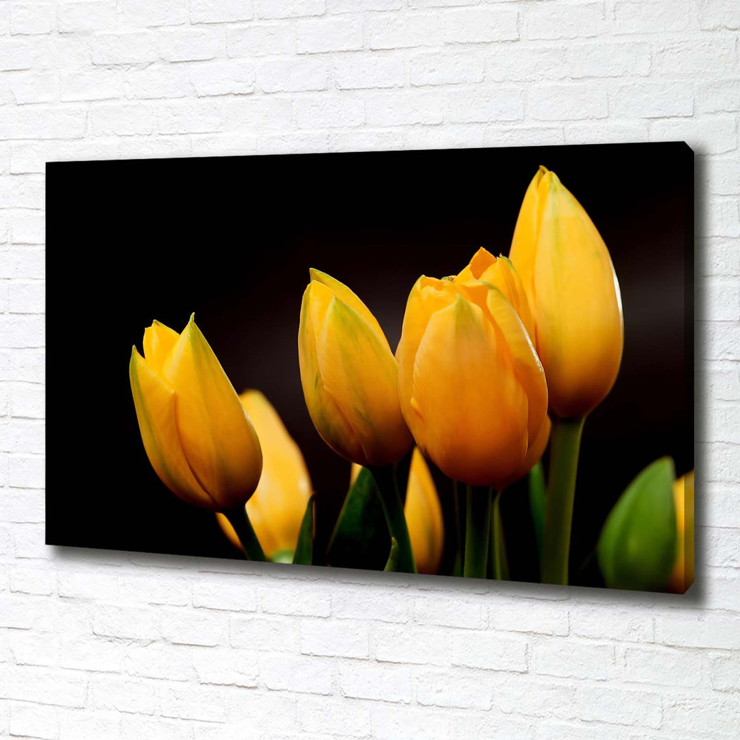 Gelbe Tulpen - Kunstdrucke auf Leinwand - Wrapped Canvas