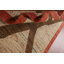 Tapis unique en laine noué à la main de 4 pi 4 po x 6 pi 6 po rouge / beige / brun