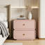 Modern Double Drawer Nightstand, Smooth Leather Surface Beside Table, Upper Layer can Rotate Freely, Three Colours are Optional.-123431543