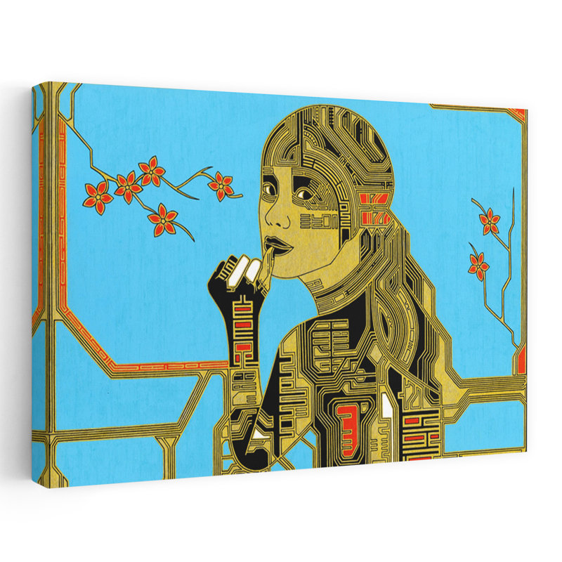 Art contemporain fleur contemporaine, H 16 po x l 24 po