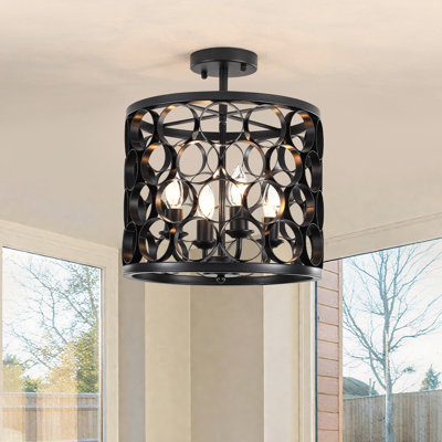 4-Light Semi-Flush Mount Ceiling Light 