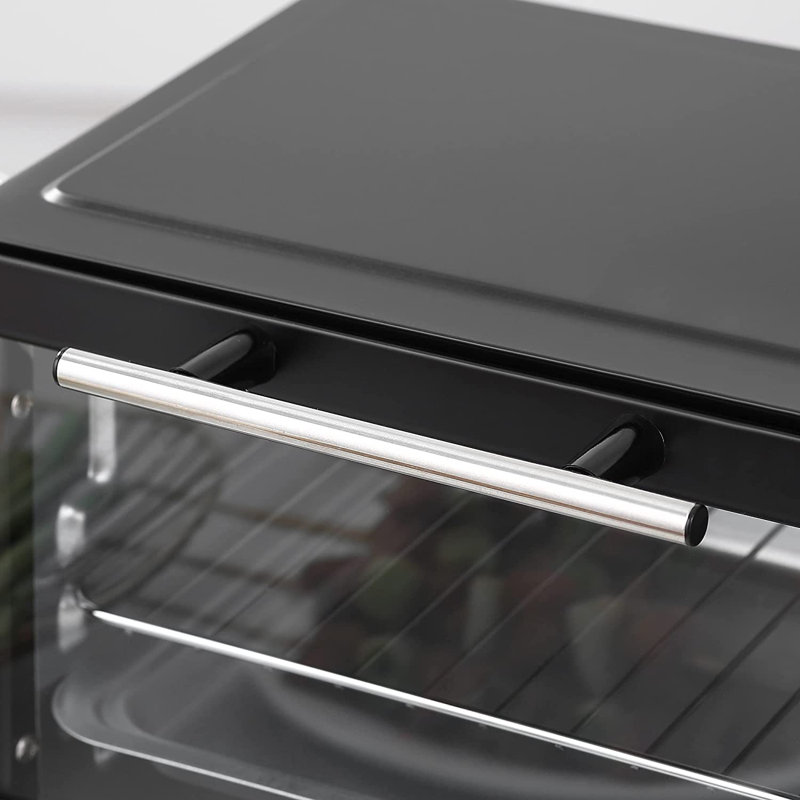 HOMCOM Mini Oven, 9L Countertop Electric Grill, Toaster Oven with Adjustable Temperature, Timer, Baking Tray and Wire Rack, 750W