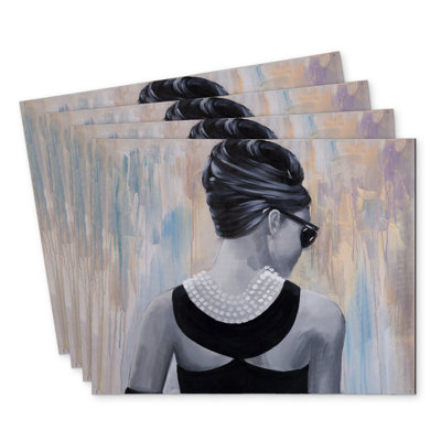 Audrey Hepburn Polyester Placemats Set of 4 - Home Decor