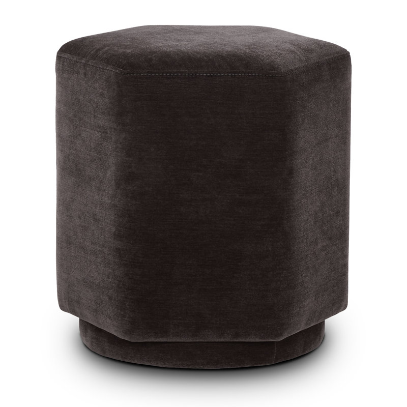 Hexad Luxurious Velvet Ottoman in Ganache Brown, Brown Velvet