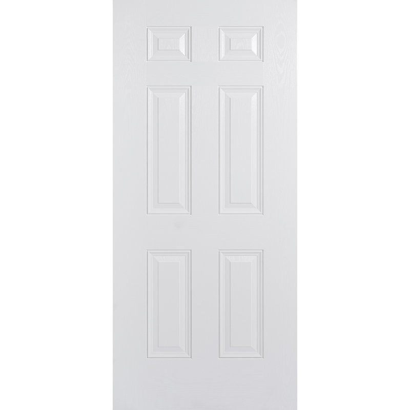 GRP Colonial Black External Door, 2032mm H x 813mm W x 44mm D, White