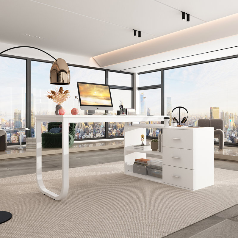Bureau en L Stockseth, Blanc