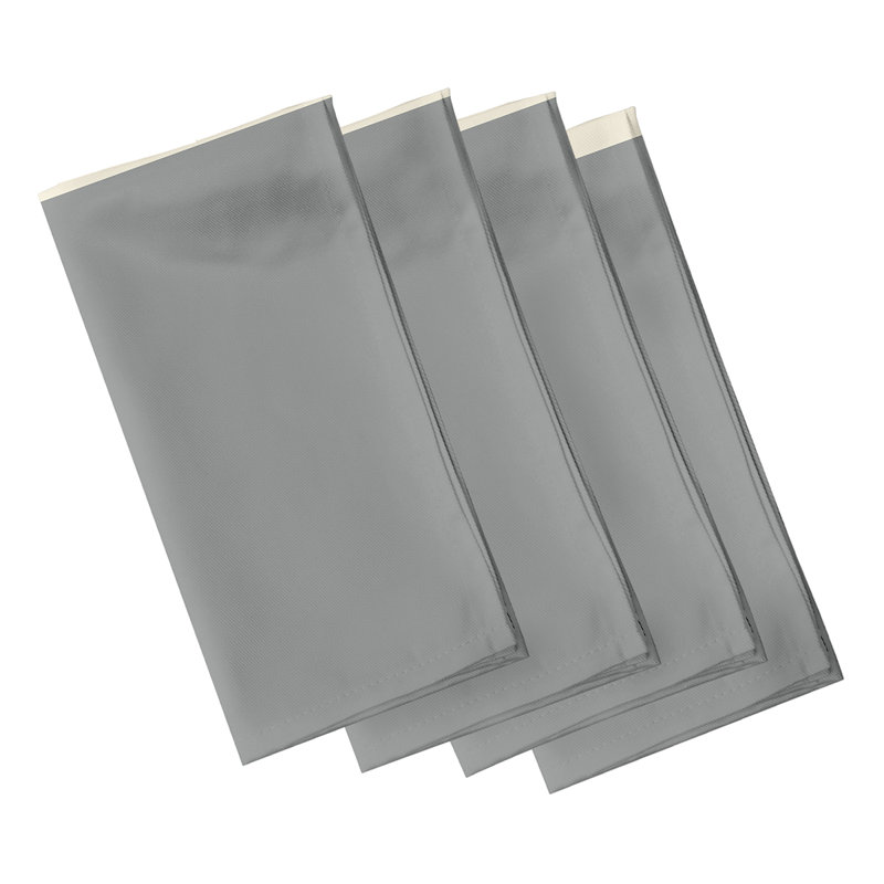 Laceyleigh Polyester Geometric Square Napkin, Grey