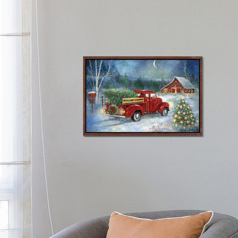 Christmas Delivery by Ruane Manning - Print on Canvas, 66.04 cm H x 45.72 cm W, Brown Framed
