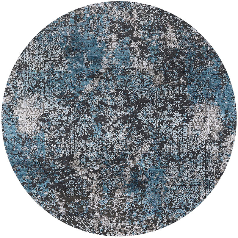Tapis marocain tissé à la machine, Rond 5 pi