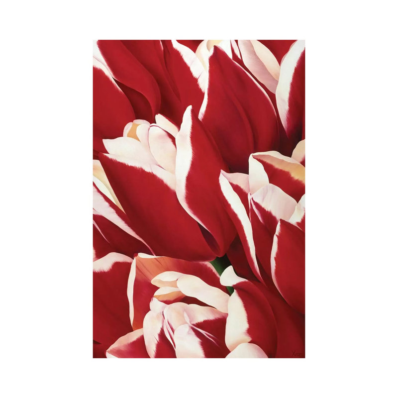 Red & White II by Yvonne Poelstra-Holzhaus - Wrapped Canvas Painting, 20.32 cm H x 30.48 cm W