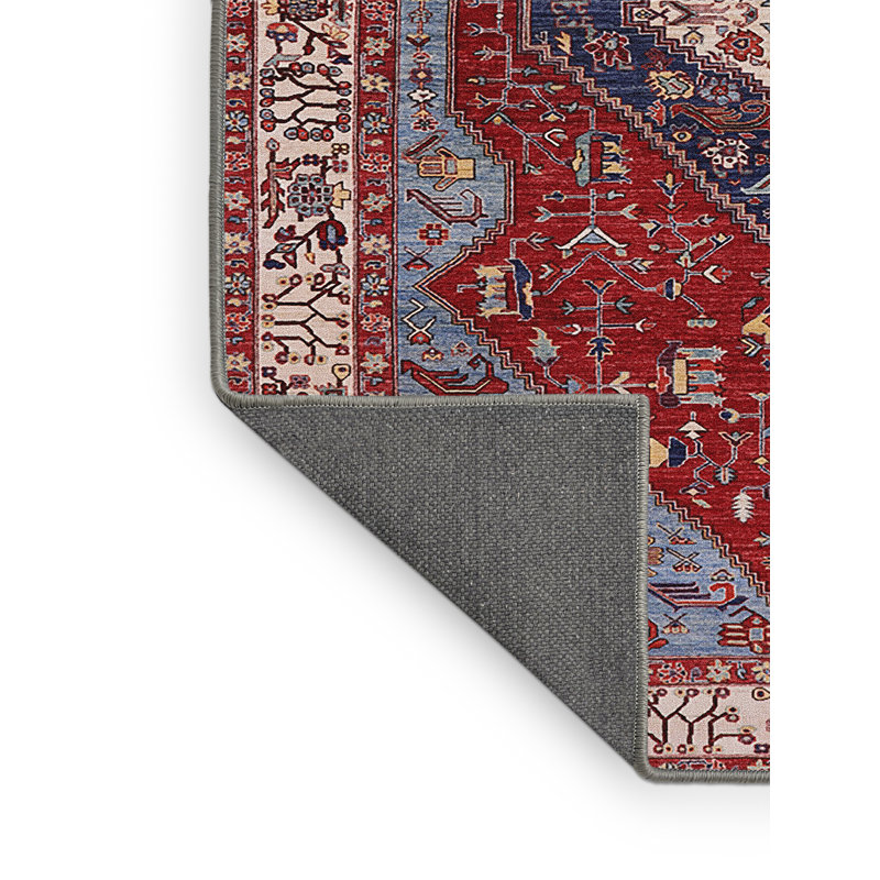 Tapis de style oriental rouge, Tapis de couloir 2 pi x 5 pi