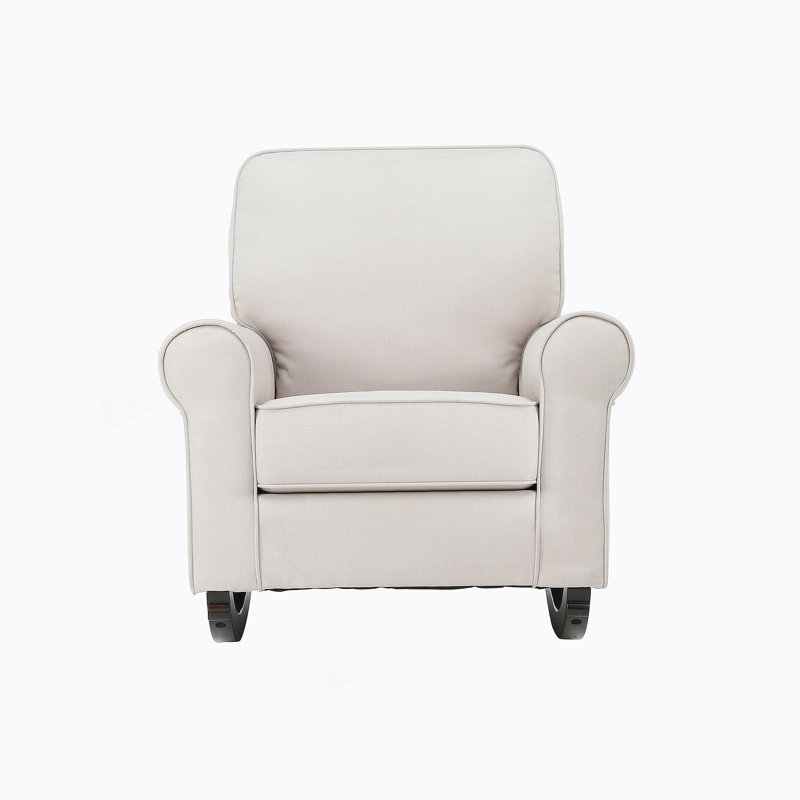 Chaise berçante en tissu beige