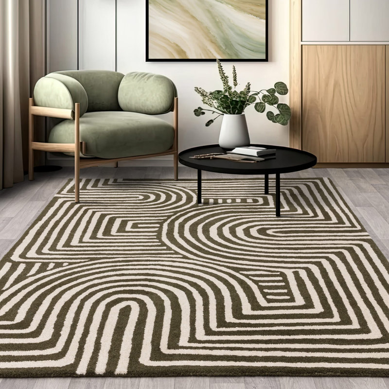 Gina Geometric Wool Hand Tufted Area Rug, Rectangle  160 x 230 cm