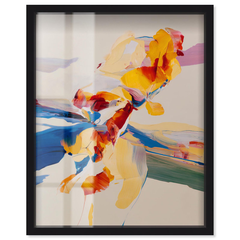 «Flippant Bloom III Shadowbox Print», art mural moderne par Art Remedy, H 21 po x l 17 po, Noir