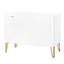 Commode cannelée 35 po Dumbo en blanc (3 tiroirs)-1806292559