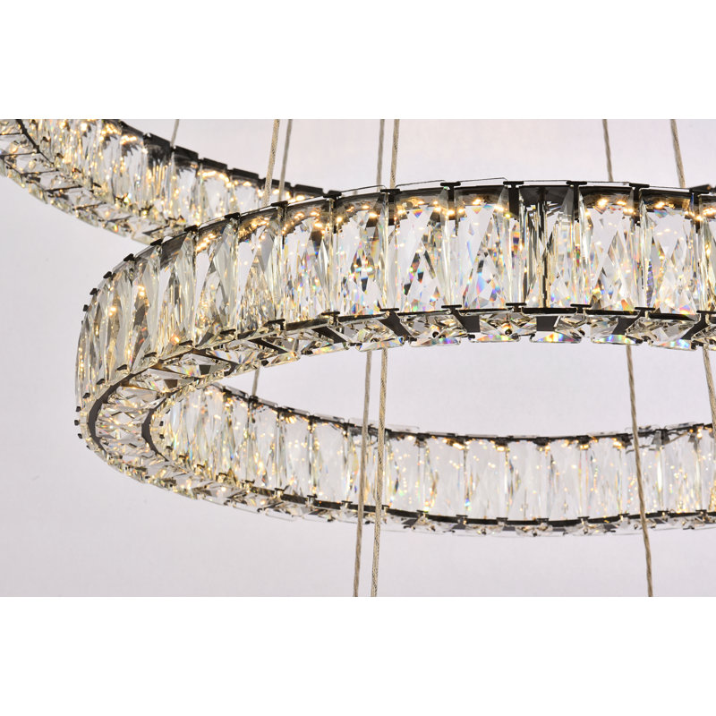 Lustre gradué à 4 lumières DEL Steveson, Noir