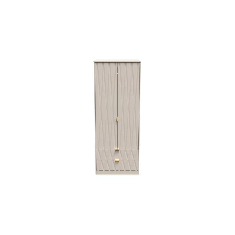 Fully Assembled Efka Diamond Wardrobe, Kashmir Matt Veneer