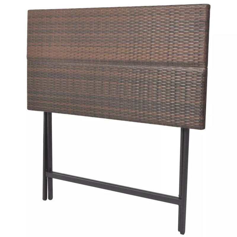 Amesville Patio Dining Set with Rectangular Table, Brown