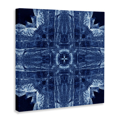Art sur toile de formes géométriques bleu marine par El Perkin