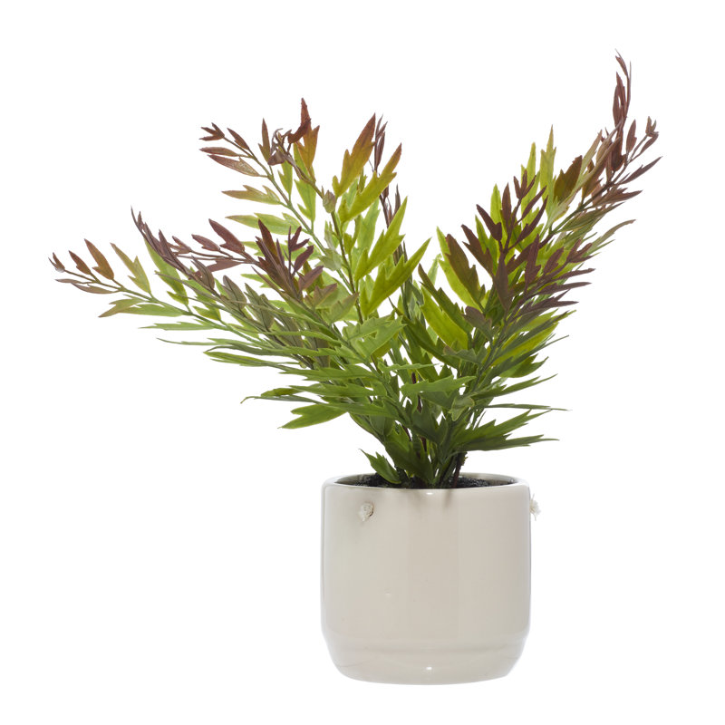12.8 " H Faux Fern Plant in Ceramic Vase