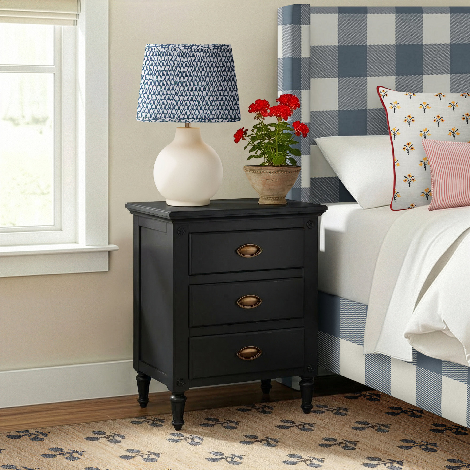 Eros 3 - Drawer Nightstand, Black
