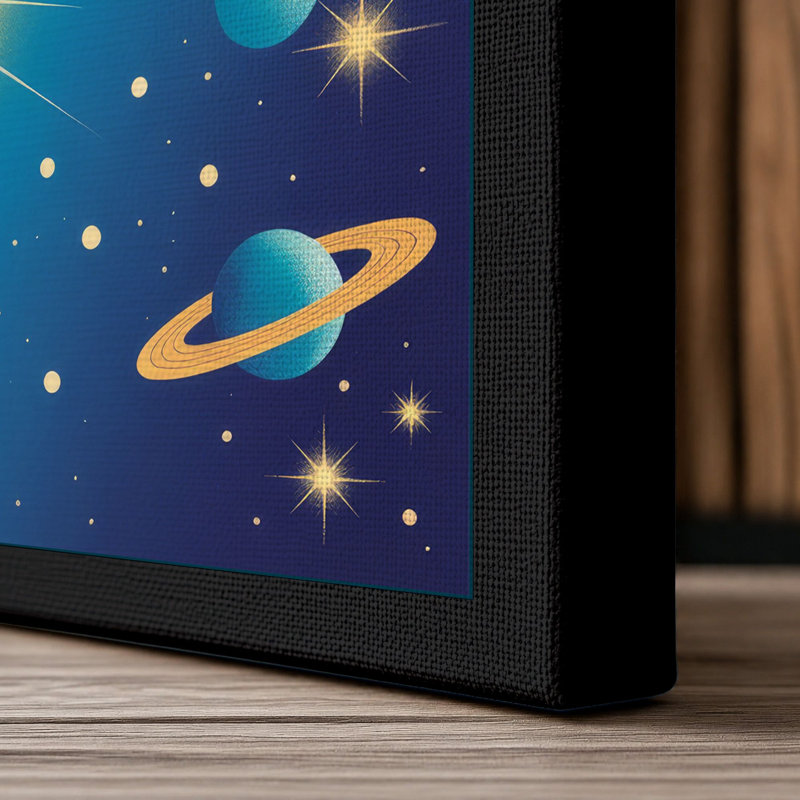 Ascending Through Stars Modern - Wrapped Canvas, 18x12 - 45.7 x 30.5 cm, Black Border