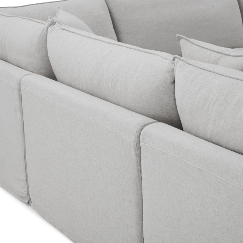 Canapé modulaire Adaire, Lin gris pâle