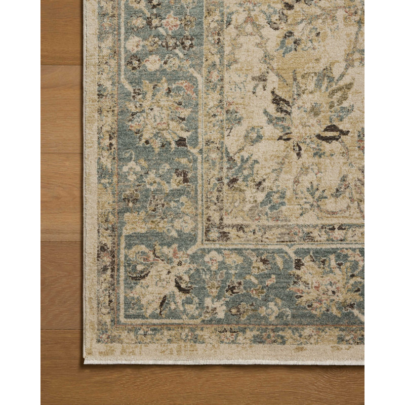 Loloi Soraya Ant. Ivory / Blue Traditional Area Rug, Runner 2'6" x 11'