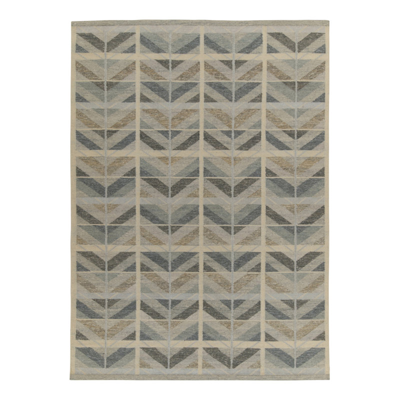 Scandinavian Wool Geometric Area Rug, Rectangle 12' x 15'
