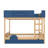 Queen Bunk Bed with Trundle, Wood Frame with Built-in Bookshelf & Safety Guardrail, Automobile Design for Kids-2051109210-2051109208