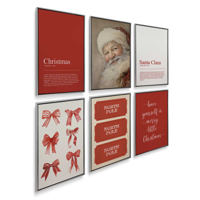 Ensemble de 6 impressions sur toile The Claus Express