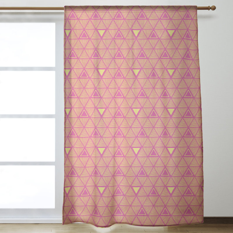 Jordao Room Darkening Curtain Single Panel, Pink/Yellow