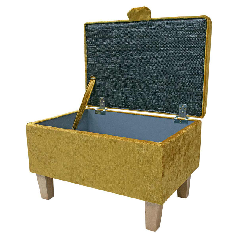 50.8cm Wide Rectangle Solid Colour Footstool Ottoman with Storage