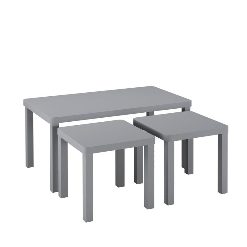 3 - Piece Living Room Table Set, Grey