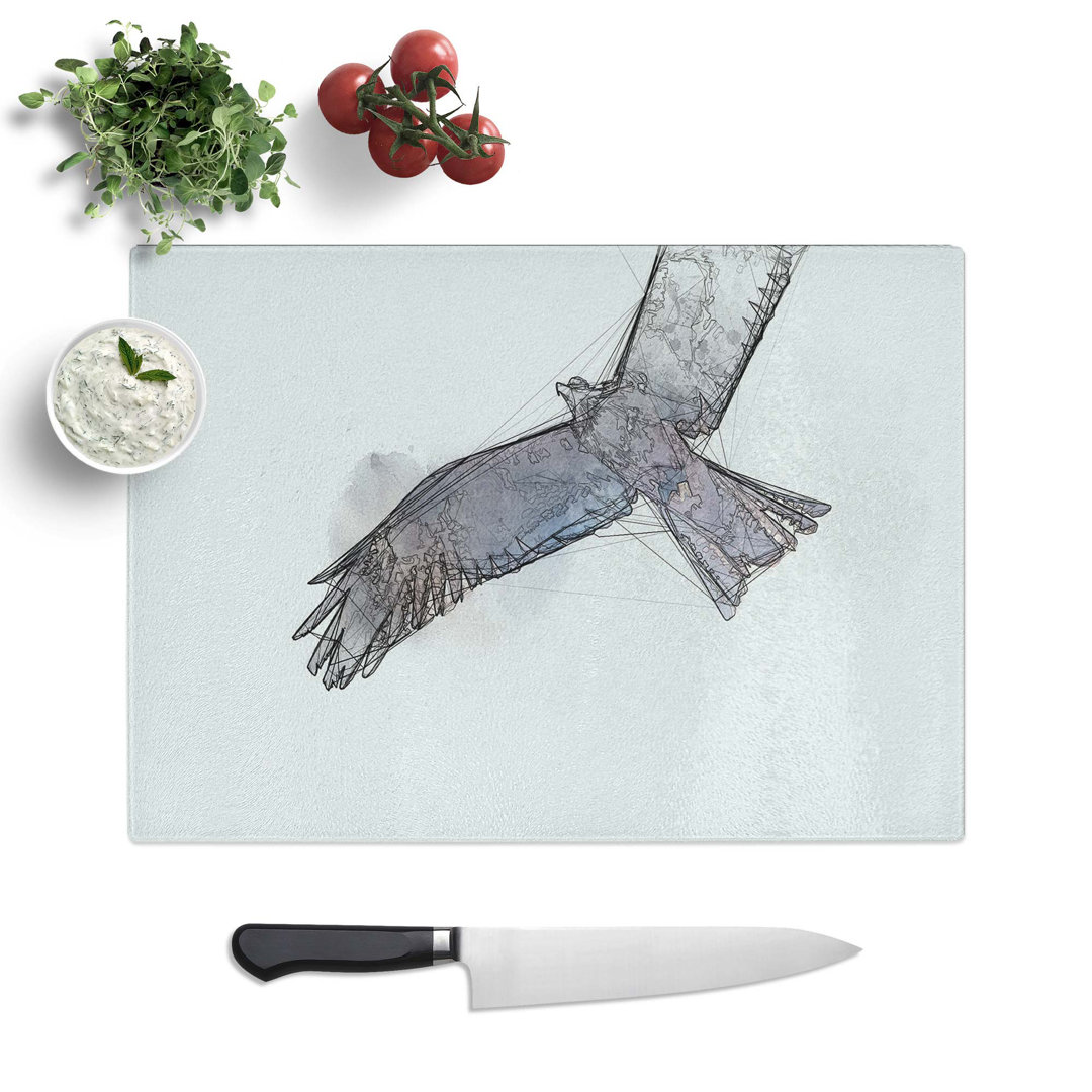 Glass Flying Eagle in Abstract Chopping Board