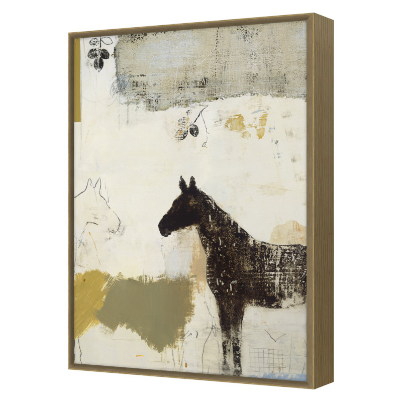 Peinture sur toile «Gray Horses I» par Patrick Atkinson, Chêne, H 46 po x l 32 po x P 2,38 po