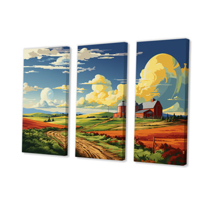 Minimaliste Indiana Barns Countryside II - Barns, art mural
