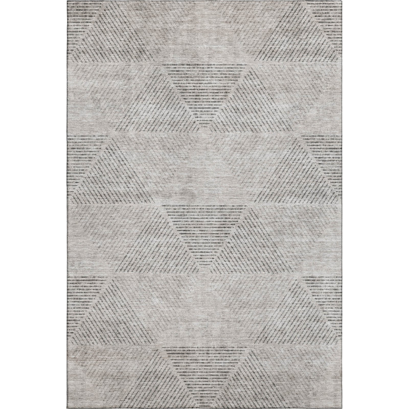 Premium Machine Washable Prisco Taupe Rug, Rectangle 9' x 12'