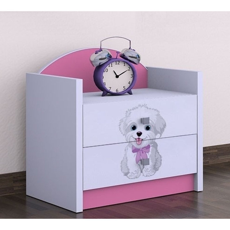 Jaiden 2 Drawer Nightstand, Pink