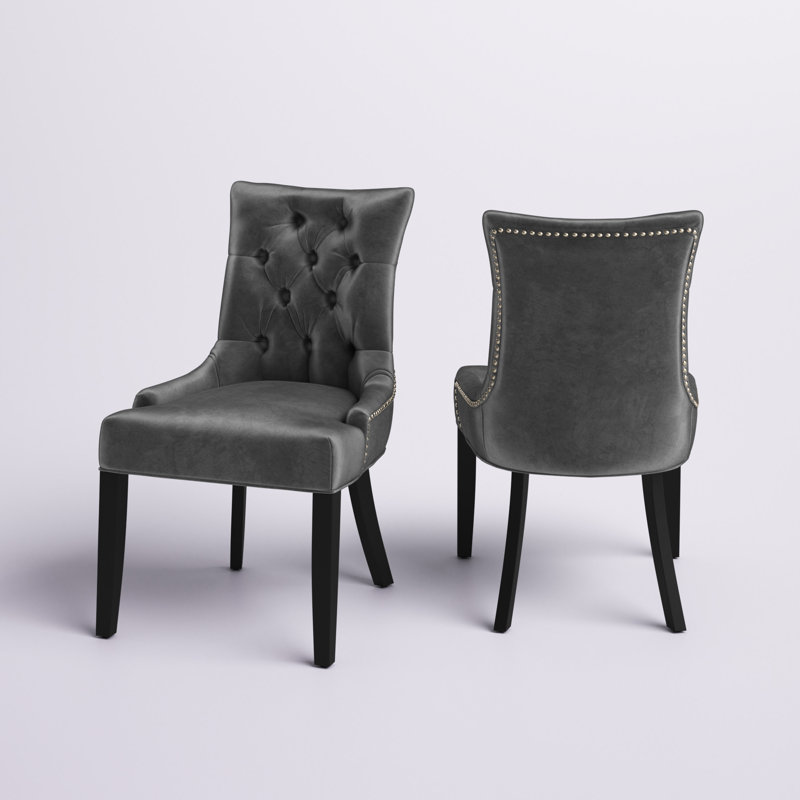 Modway Regent Tufted Performance Velvet Dining Side Chairs, Charcoal